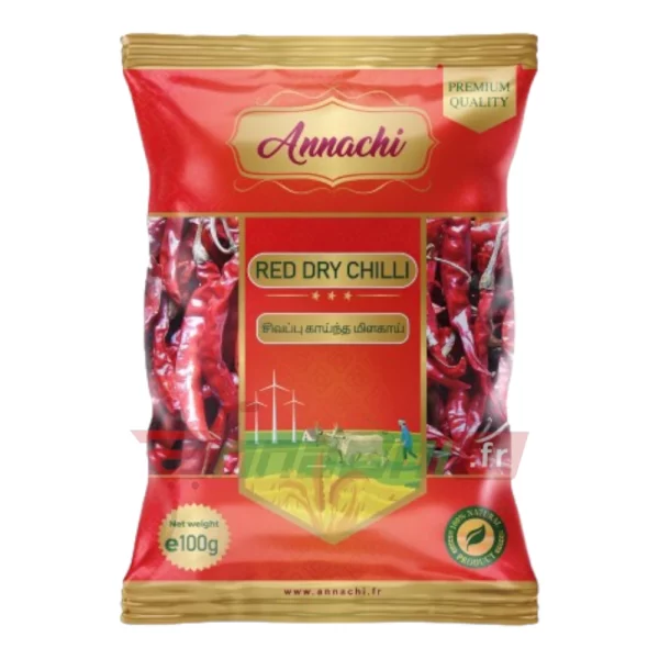 ANNACHI RED DRY CHILLIES/ CHILLY - 100g - Image 1