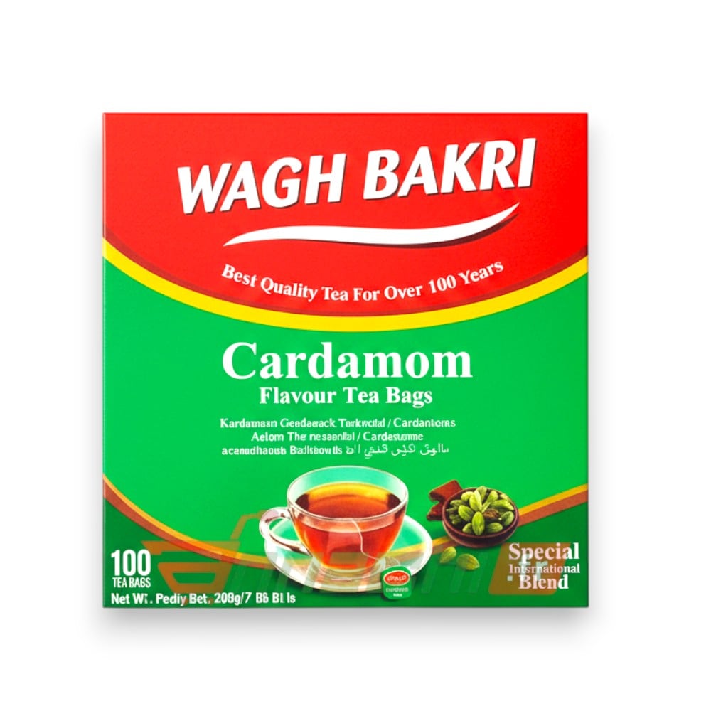 WAGH BAKRI CARDAMOM TEA BAGS FRANCE AND EUROPE ONLINE WAGH BAKRI CARDAMOM TEA BAGS - 200g - Image 1