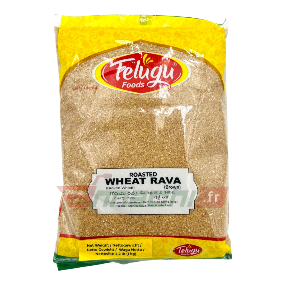 TELUGU FOODS BROWN ROASTED WHEAT RAVA - 1Kg - Annachi Supermarket
