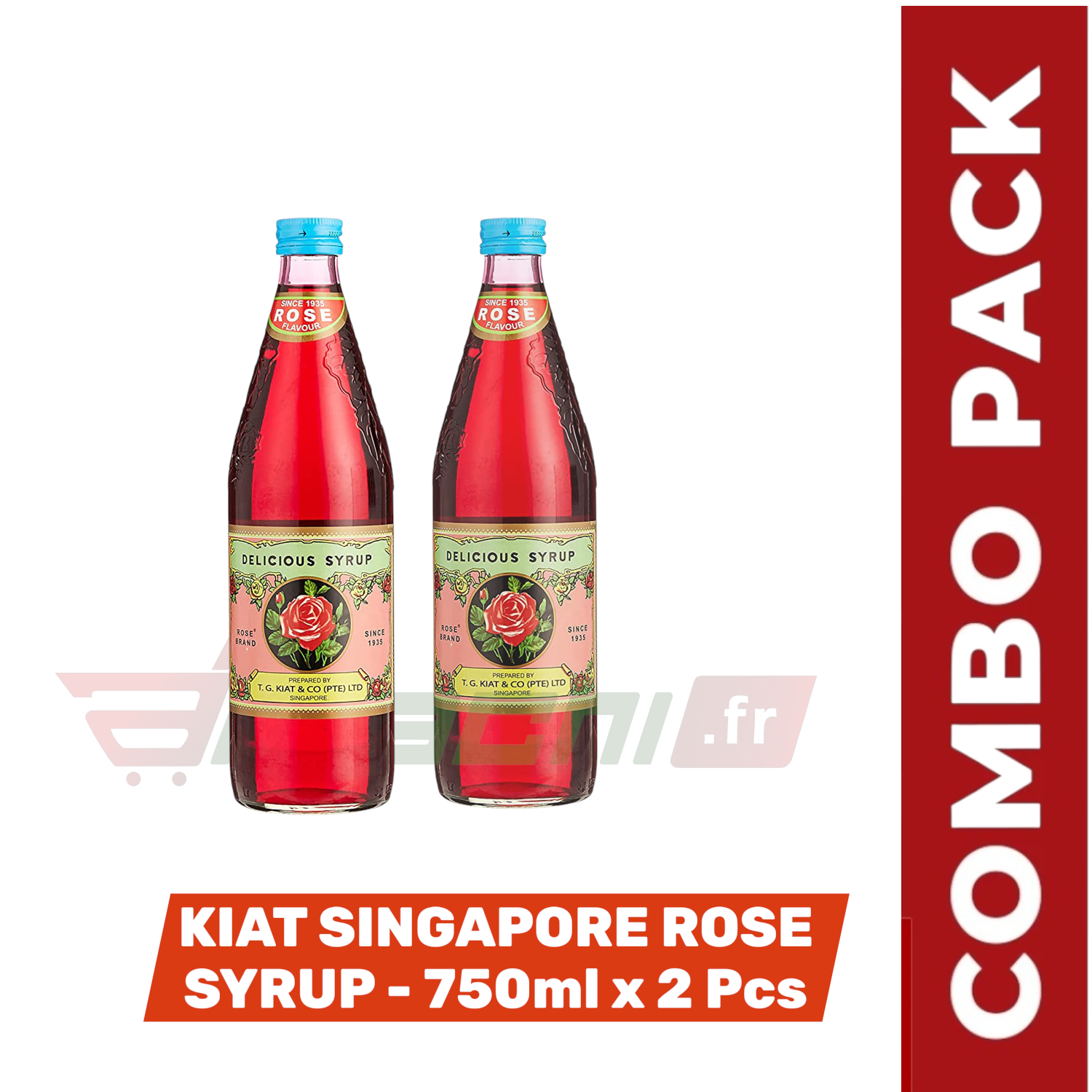 COMBO PACK KIAT SINGAPORE ROSE SYRUP FRANCE GERMANY NETHERLAND AND BELGIUM COMBO PACK | KIAT SINGAPORE ROSE SYRUP - 750ml x 2 Pcs - Image 1