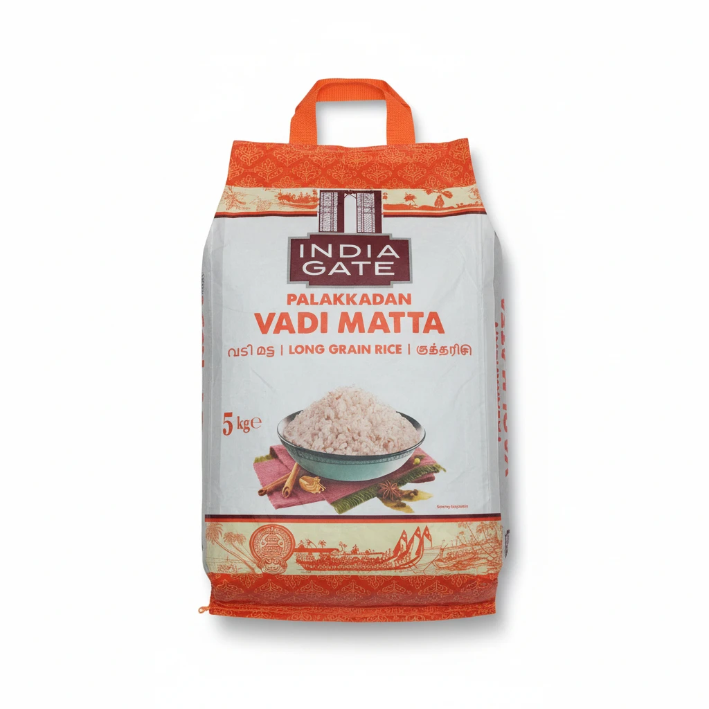 INDIA GATE PALAKKADAN VADI MATTA FRANCE EUROPE GERMANY BELGIUM AND NETHERLAND INDIA GATE PALAKKADAN VADI MATTA RICE - 5Kg - Image 1