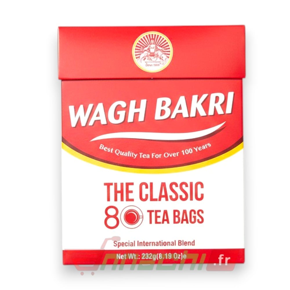 BUY WAGH BAKRI PREMIUM TEA BAGS (CLASSIC – 80g) FRANCE EUROPE GERMANY BELGIUM AND NETHERLAND WAGH BAKRI PREMIUM TEA BAGS (CLASSIC – 80g) - 232g - Image 1