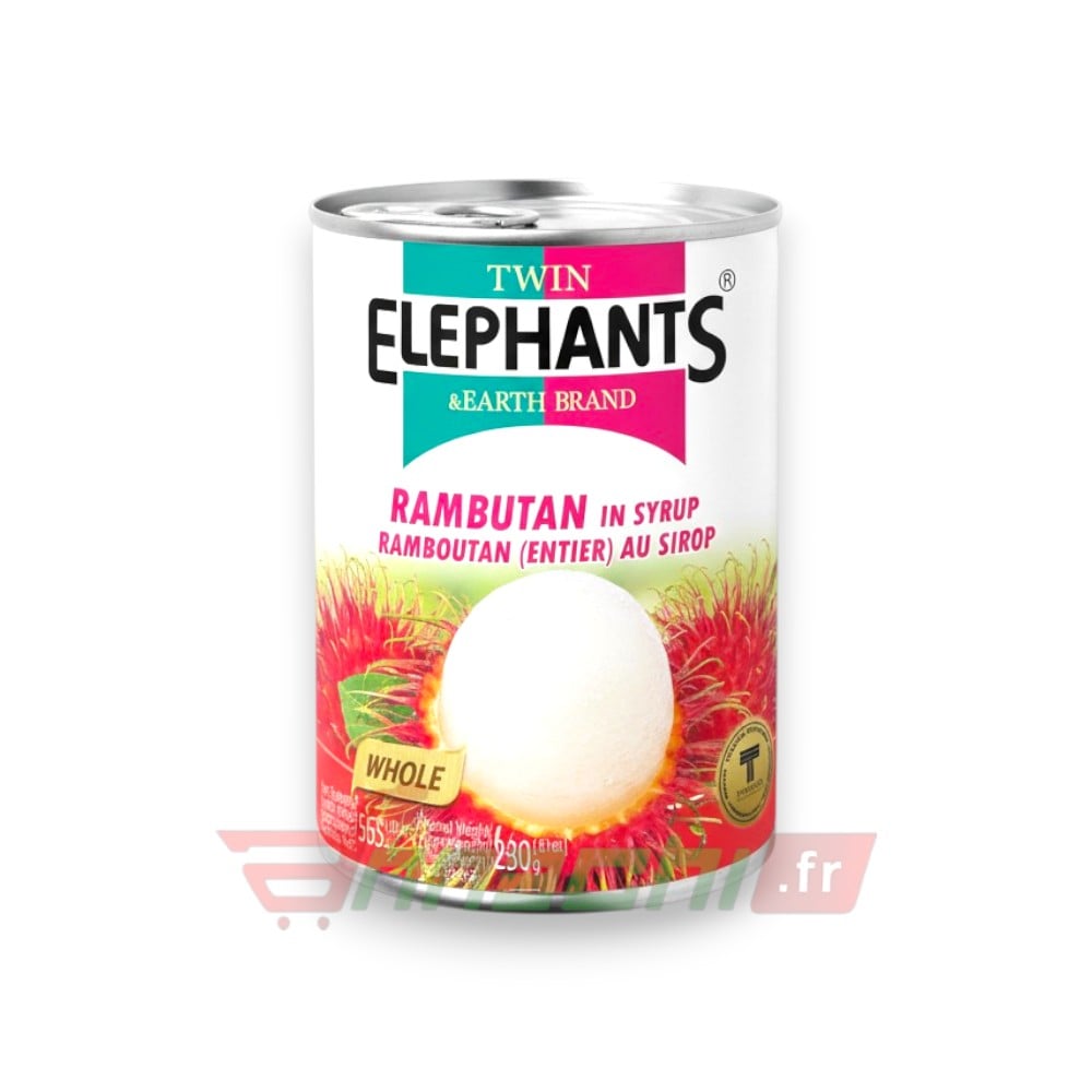 TWIN ELEPHANTS RAMBUTAN IN SYRUP - 565g BY FRANCE EUROPE GERMANY BELGIUM AND NETHERLAND TWIN ELEPHANTS RAMBUTAN IN SYRUP - 565g - Image 1